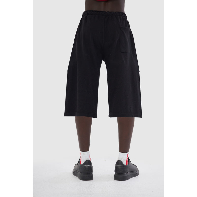 Black 3/4 Relaxed Fit Shorts | Montivo Pakistan