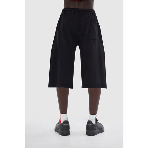 Black 3/4 Relaxed Fit Shorts | Montivo Pakistan