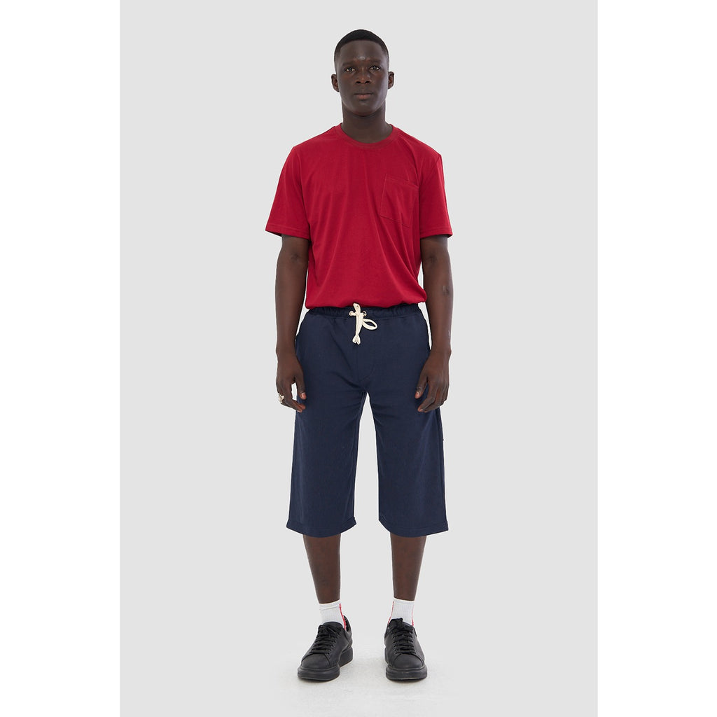 Navy 3/4 Relaxed Fit Shorts | Montivo Pakistan