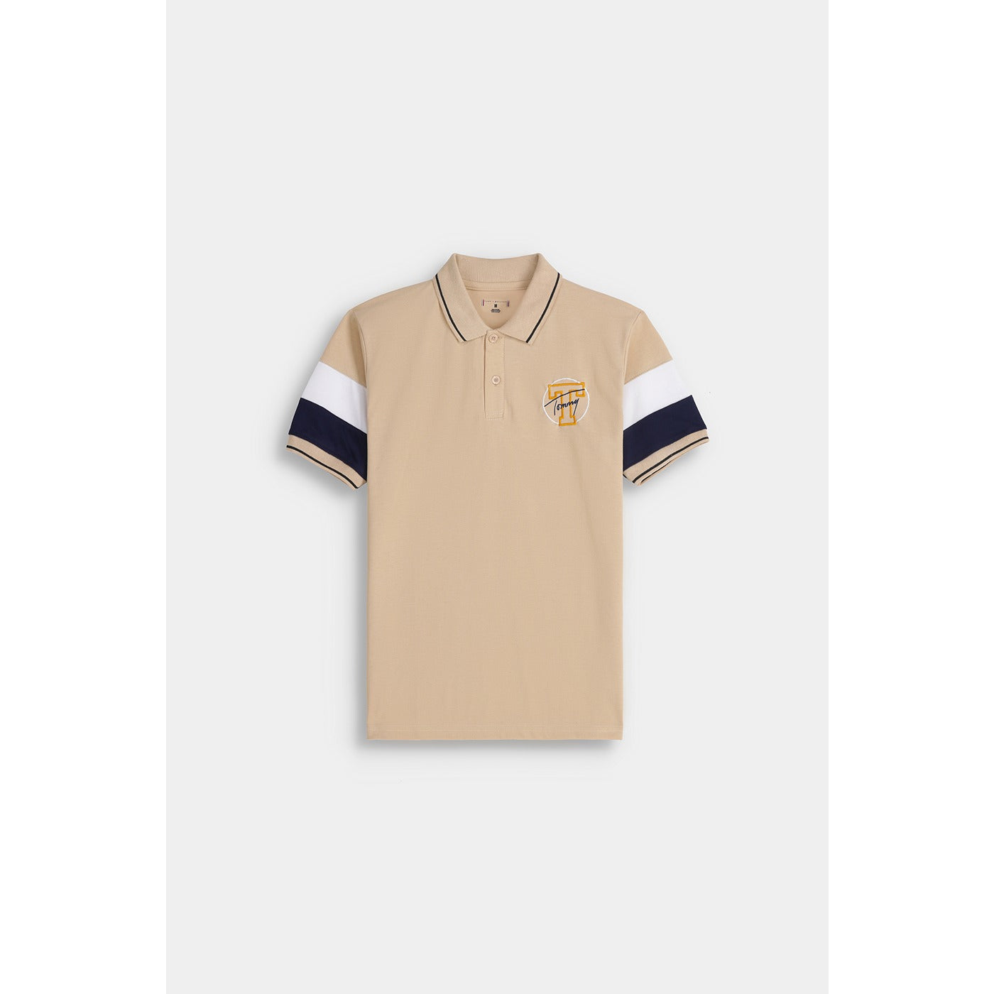 Beige Contrast Sleeves Polo | Montivo Pakistan
