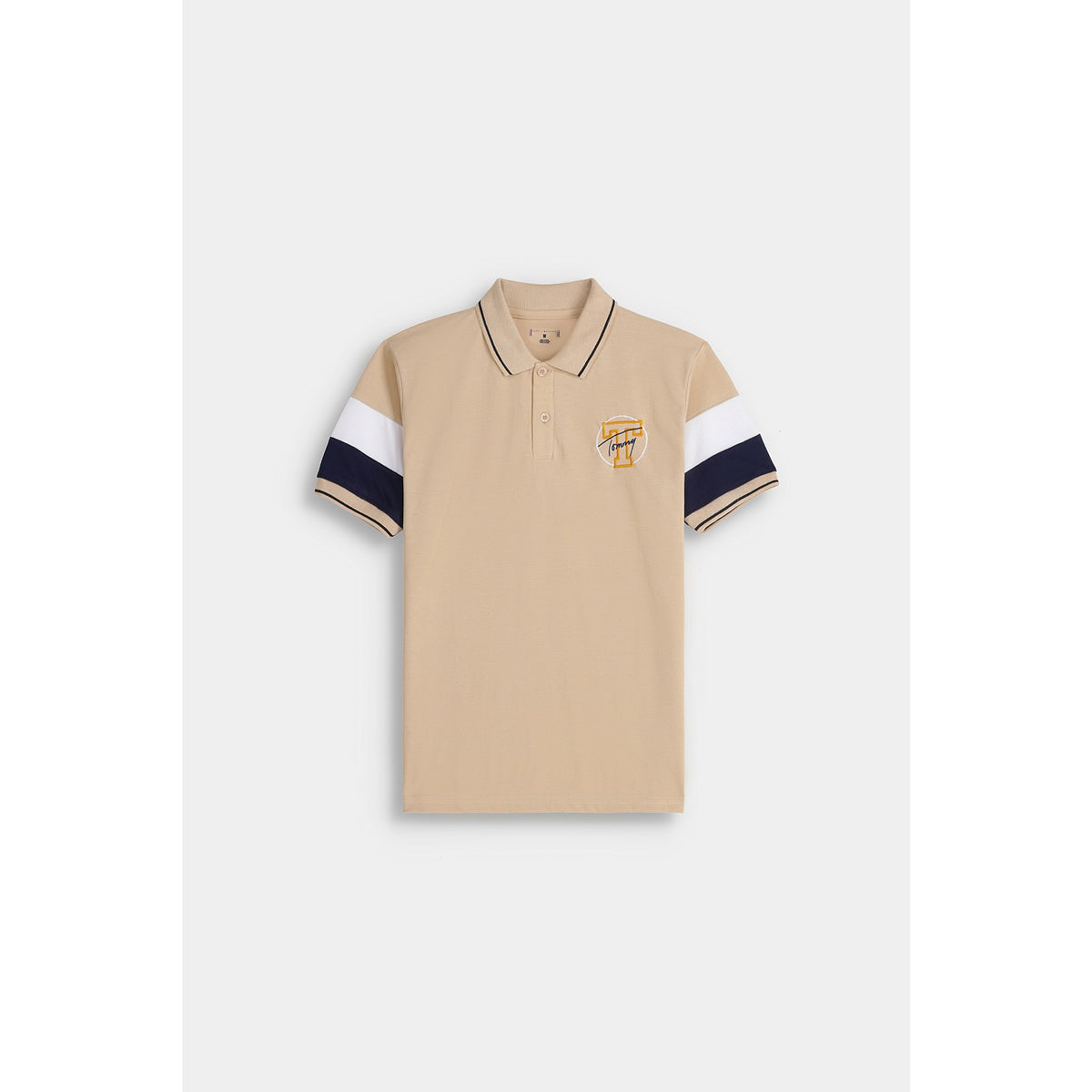 Beige Contrast Sleeves Polo | Montivo Pakistan