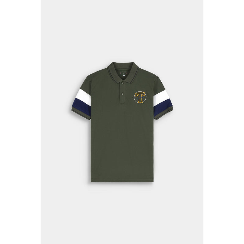 Green Contrast Sleeves Polo | Montivo Pakistan