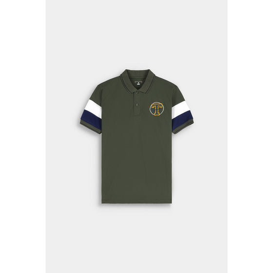 Green Contrast Sleeves Polo | Montivo Pakistan