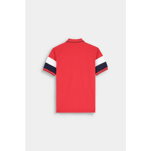 Red Contrast Sleeves Polo | Montivo Pakistan