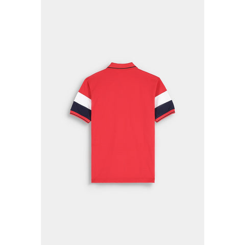 Red Contrast Sleeves Polo | Montivo Pakistan