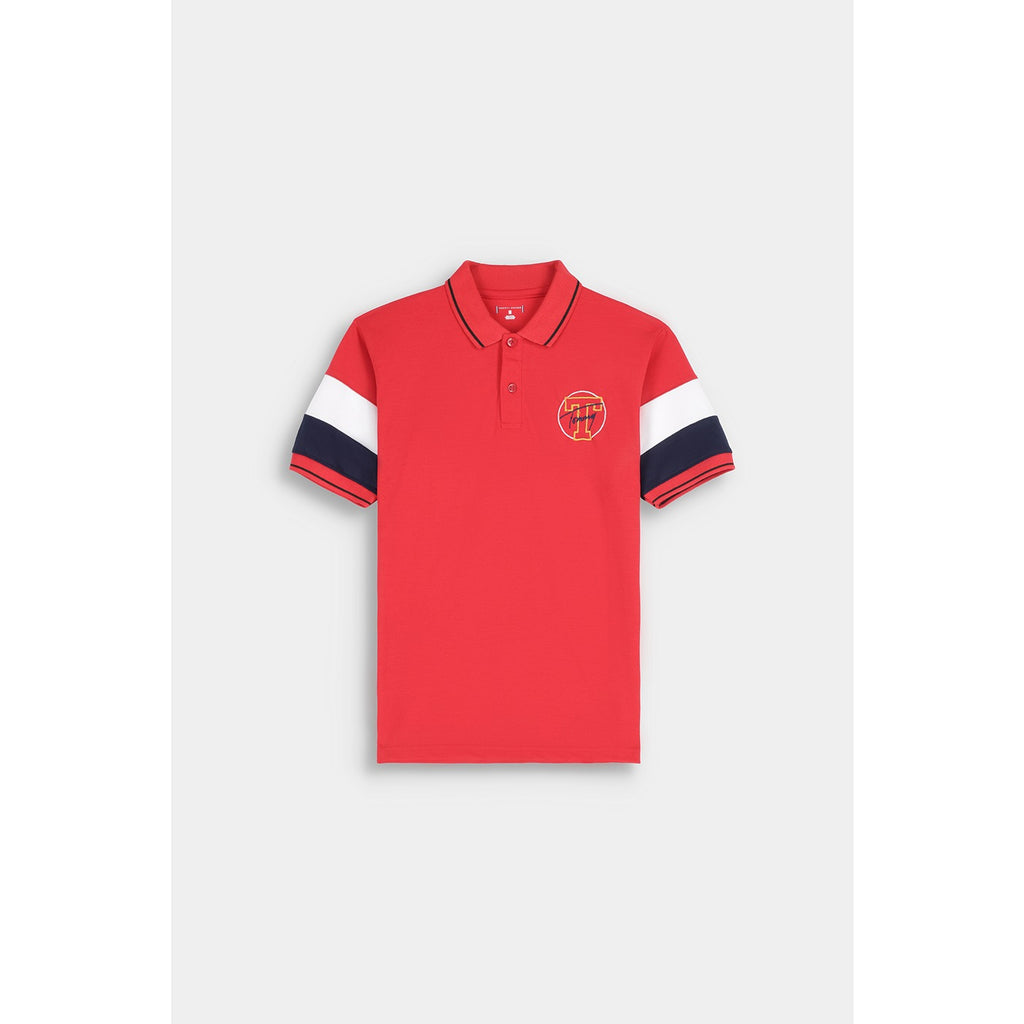 Red Contrast Sleeves Polo | Montivo Pakistan