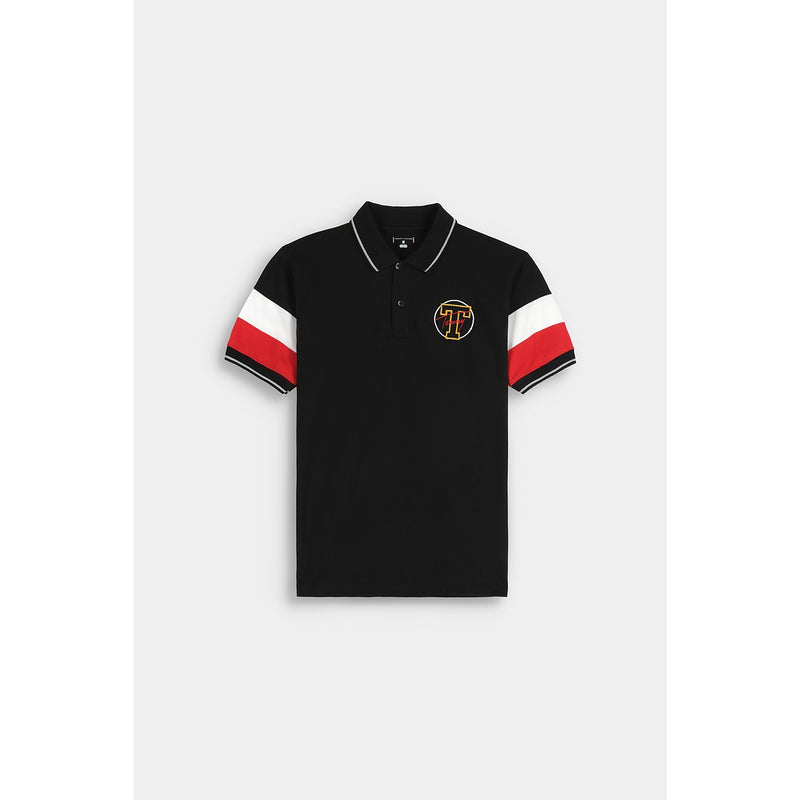 Black Contrast Sleeves Polo | Montivo Pakistan