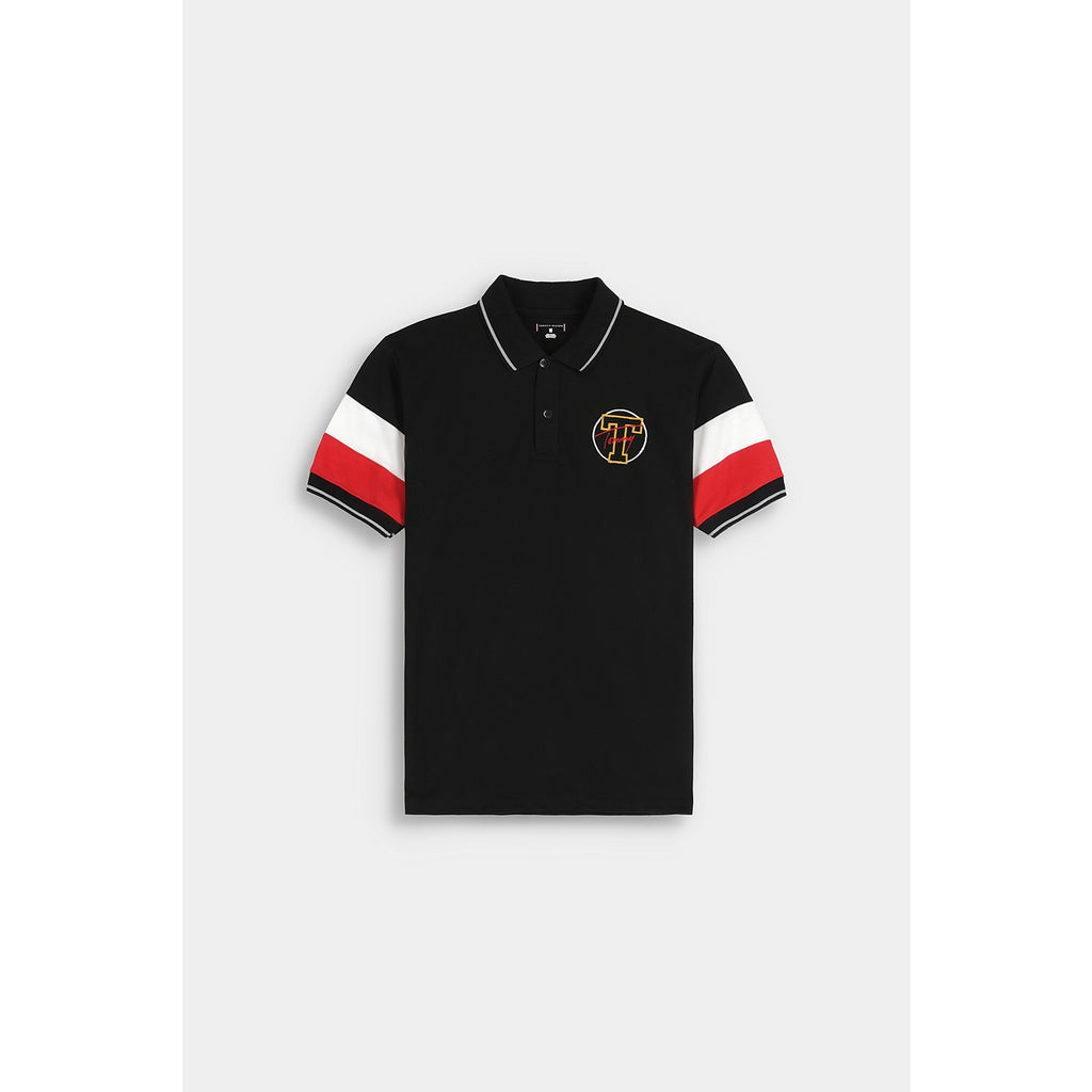 Black Contrast Sleeves Polo | Montivo Pakistan