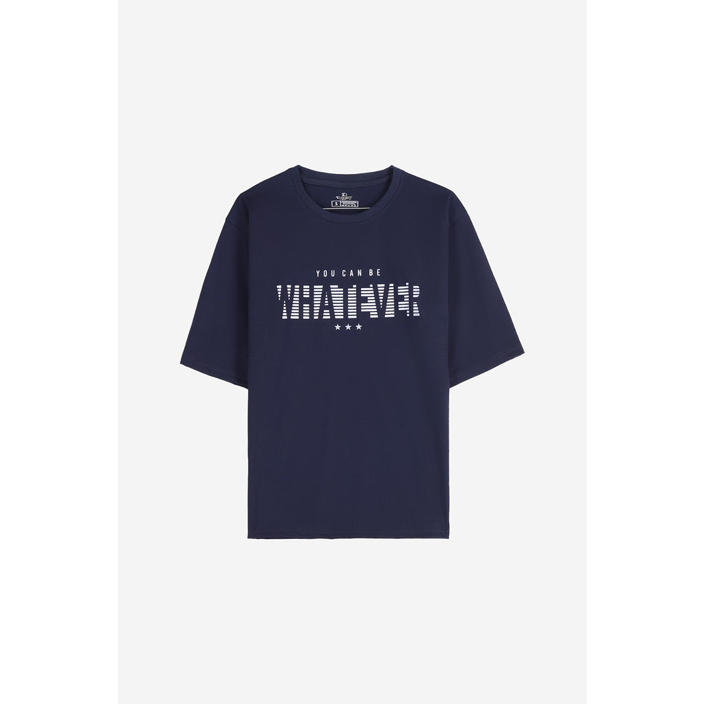 Whatever Graphic Navy Blue Oversized Tshirt | Montivo Pakistan