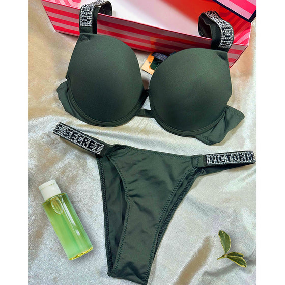 VS Dark Green Lingerie Set | Montivo Pakistan