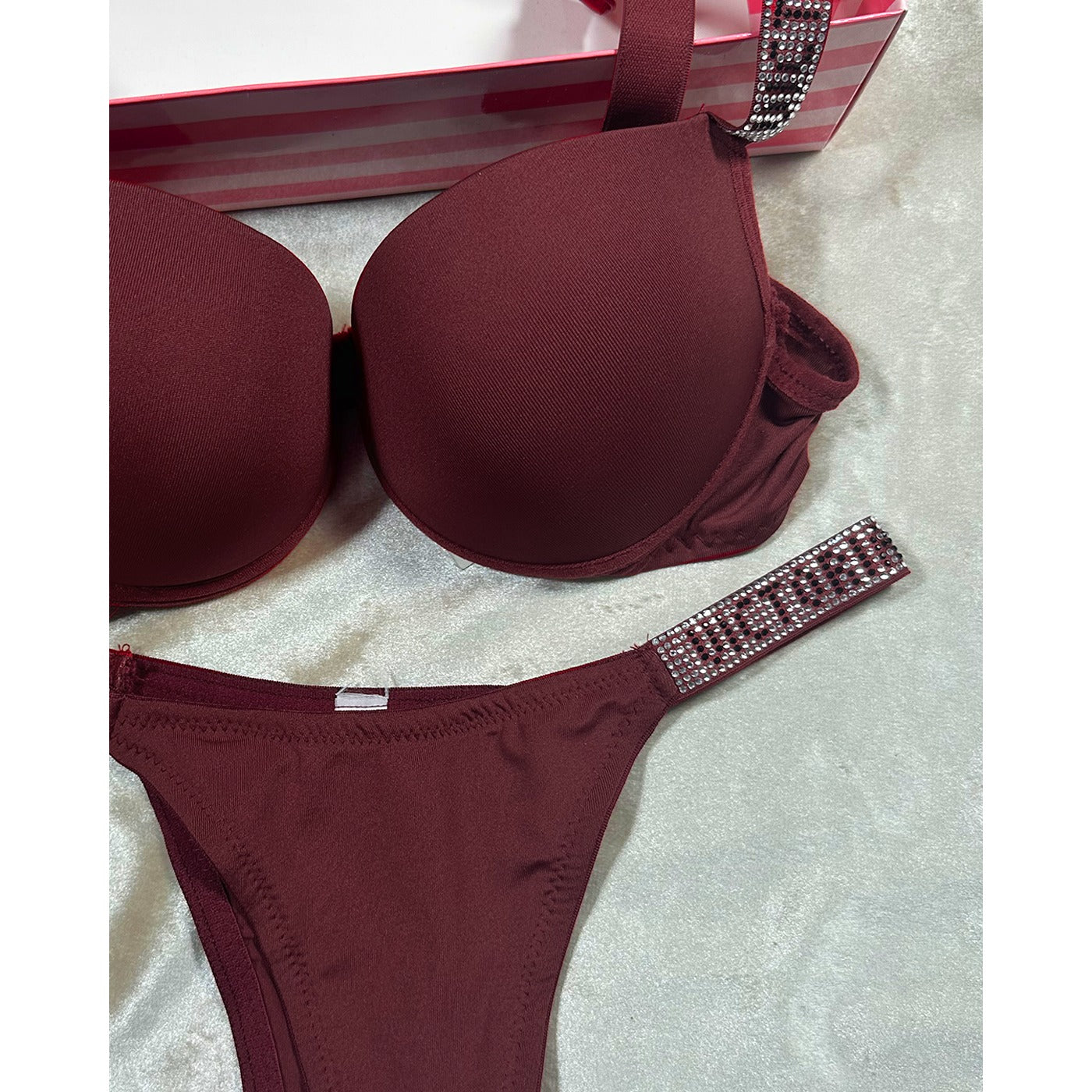 VS Deep Red Lingerie Set | Montivo Pakistan
