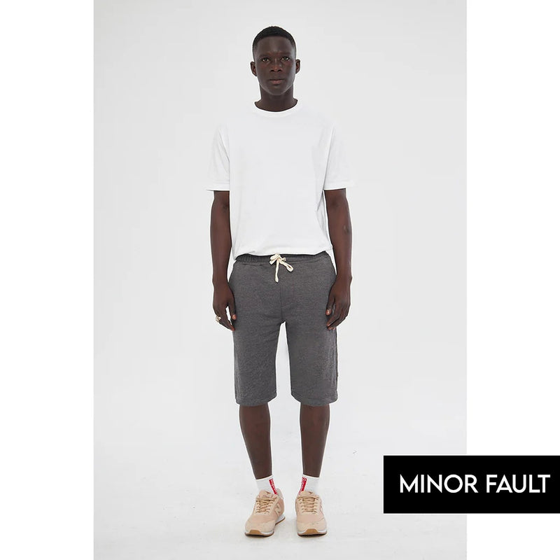 (Minor Fault) Charcoal 3/4 Relaxed Fit Shorts | Montivo Pakistan