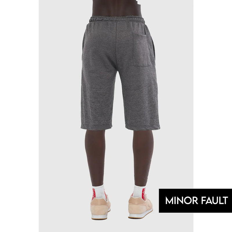(Minor Fault) Charcoal 3/4 Relaxed Fit Shorts | Montivo Pakistan