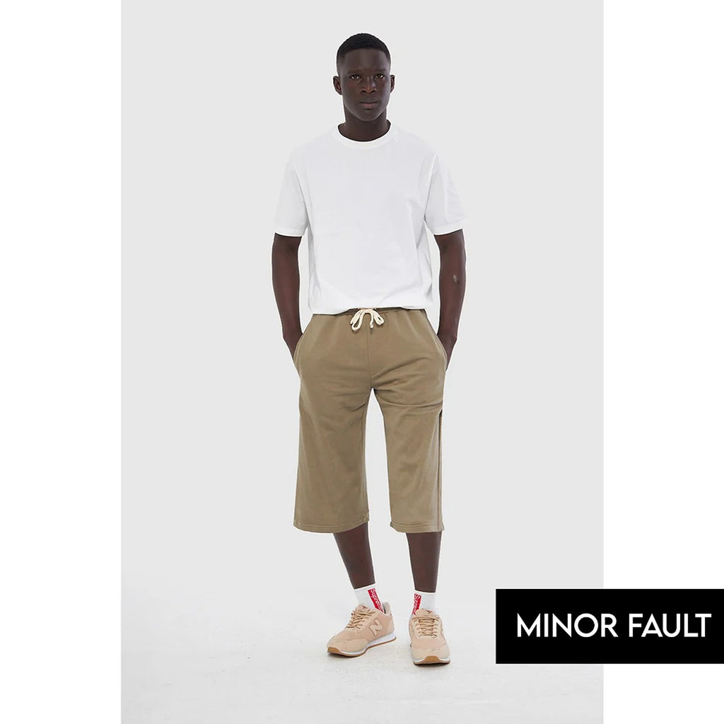 (Minor Fault) Olive 3/4 Relaxed Fit Shorts | Montivo Pakistan