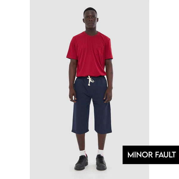 (Minor Fault) Navy 3/4 Relaxed Fit Shorts | Montivo Pakistan