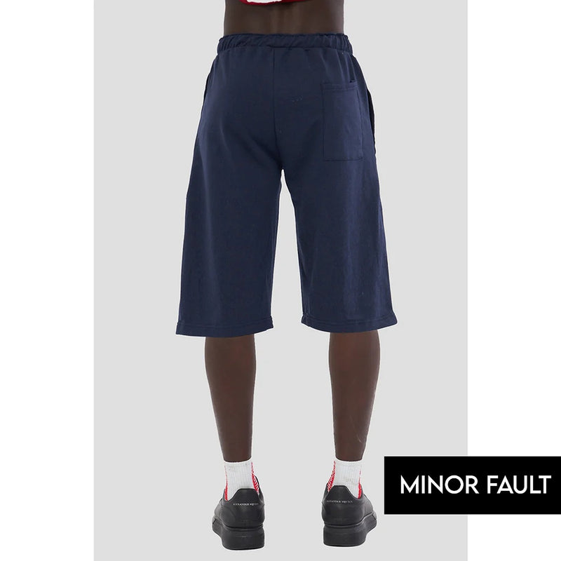 (Minor Fault) Navy 3/4 Relaxed Fit Shorts | Montivo Pakistan