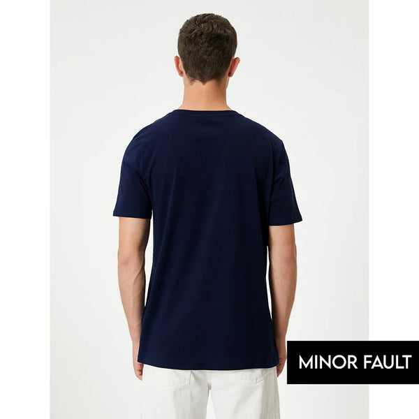 (Minor Fault) Blue Slim Fit Tshirt | Montivo Pakistan