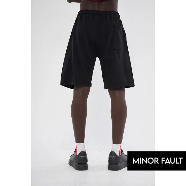 (Minor Fault) Black Relaxed Fit Shorts | Montivo Pakistan