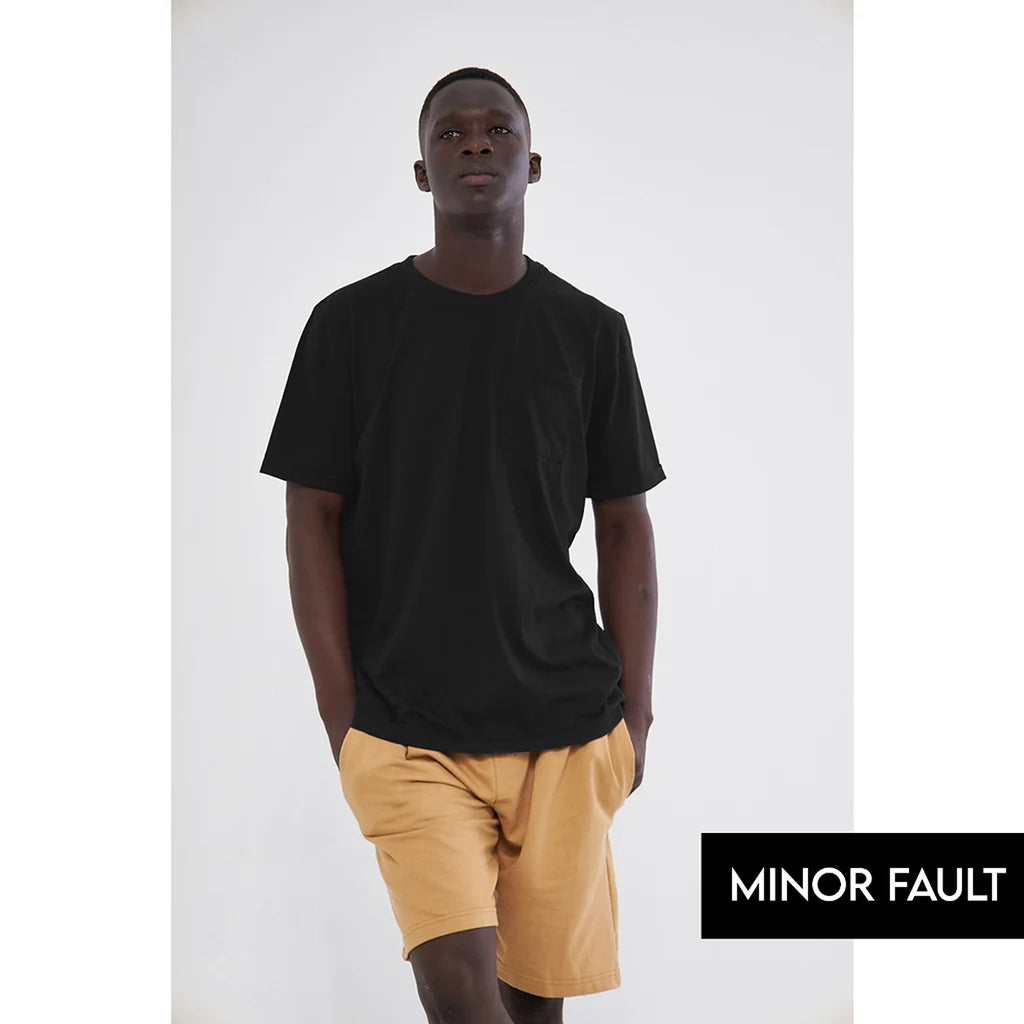 (Minor Fault) Black Pocket Detail Slim Fit Tshirt | Montivo Pakistan