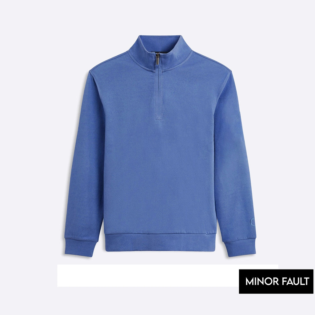 (Minor Fault) Purplish Blue Half Zip Sweatshirt | Montivo Pakistan