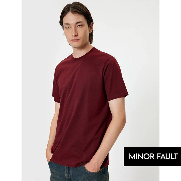 (Minor Fault) Burgundy Slim Fit Tshirt | Montivo Pakistan