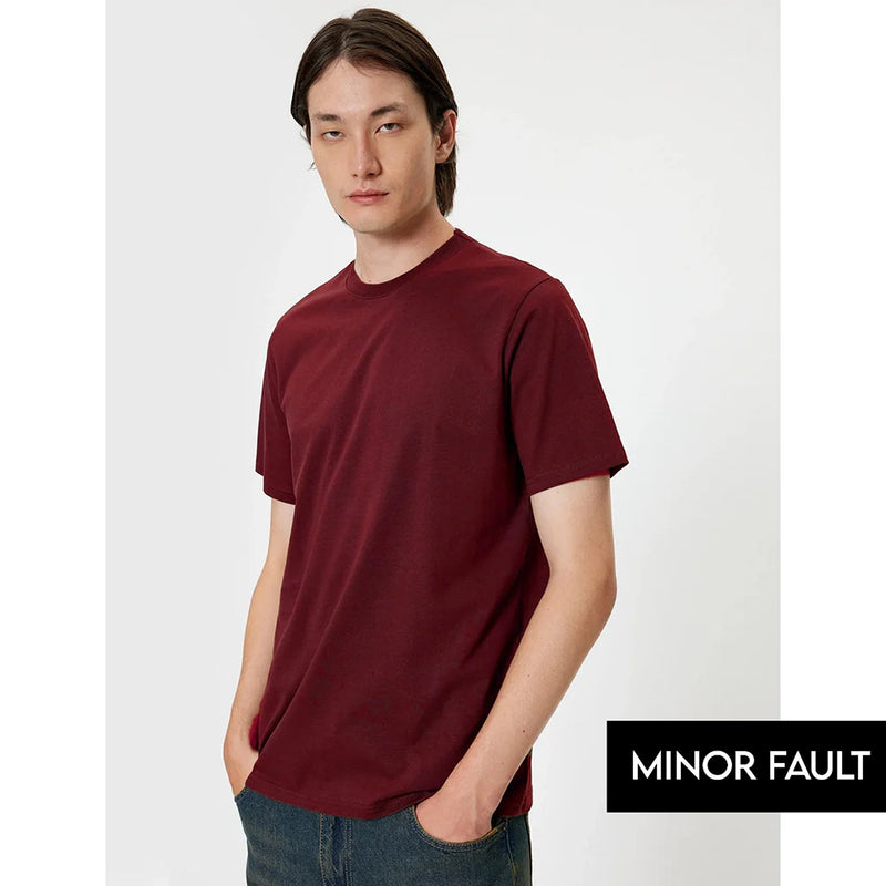 (Minor Fault) Burgundy Slim Fit Tshirt | Montivo Pakistan