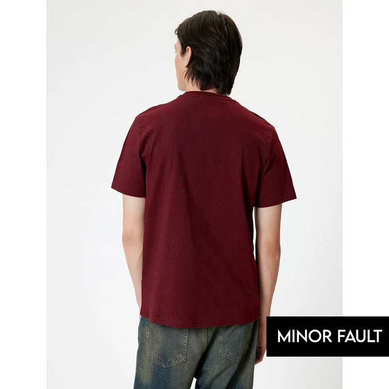 (Minor Fault) Burgundy Slim Fit Tshirt | Montivo Pakistan