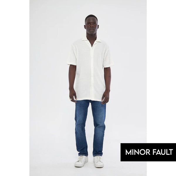 (Minor Fault) White Button Down Waffle Shirt | Montivo Pakistan