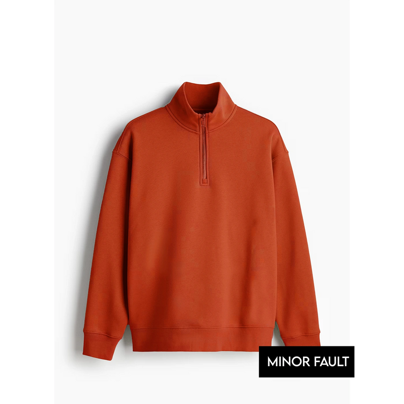 (Minor Fault) Orange Half Zip Sweatshirt | Montivo Pakistan