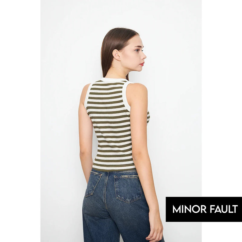(Minor fault) Yarn Dyed Stripes Tank Top | Montivo Pakistan
