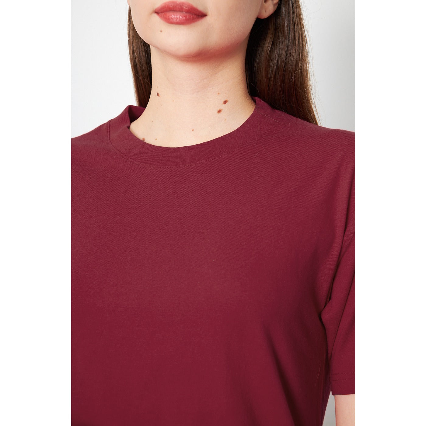 Burgundy Oversized Short Sleeves Tshirt | Montivo Pakistan