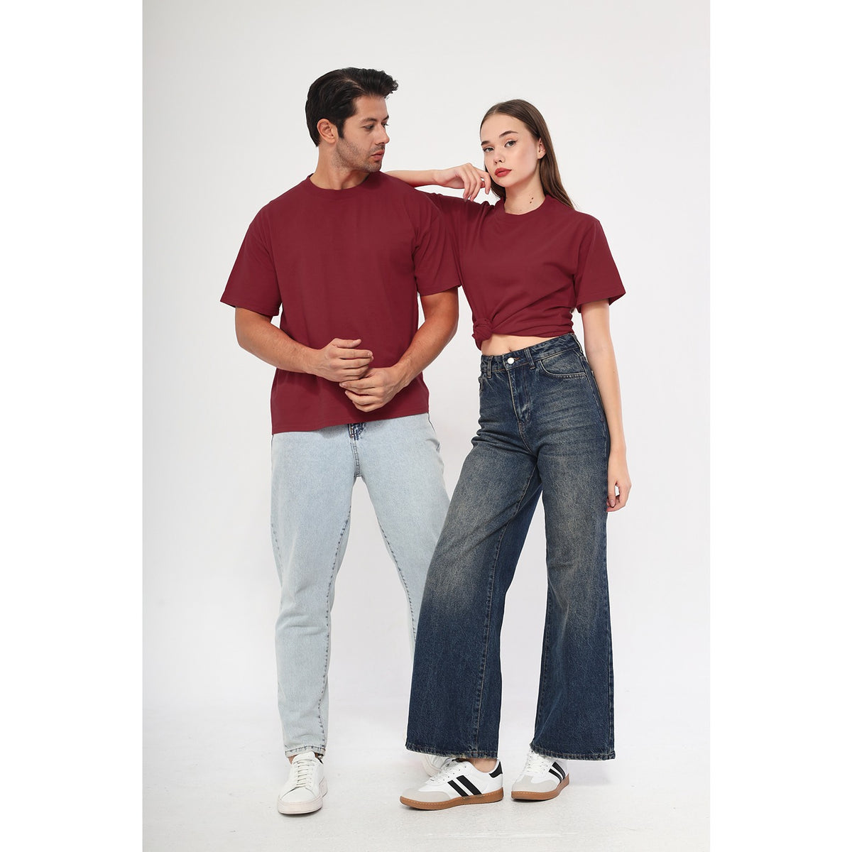 Burgundy Oversized Short Sleeves Tshirt | Montivo Pakistan