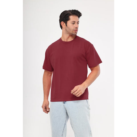 Burgundy Oversized Short Sleeves Tshirt | Montivo Pakistan