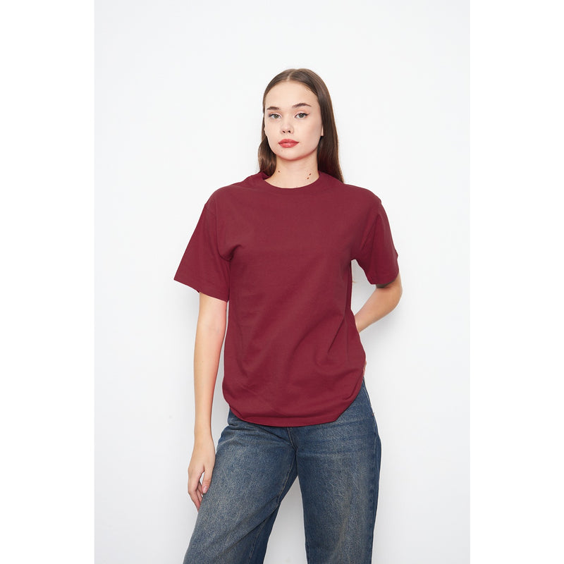 Burgundy Oversized Short Sleeves Tshirt | Montivo Pakistan