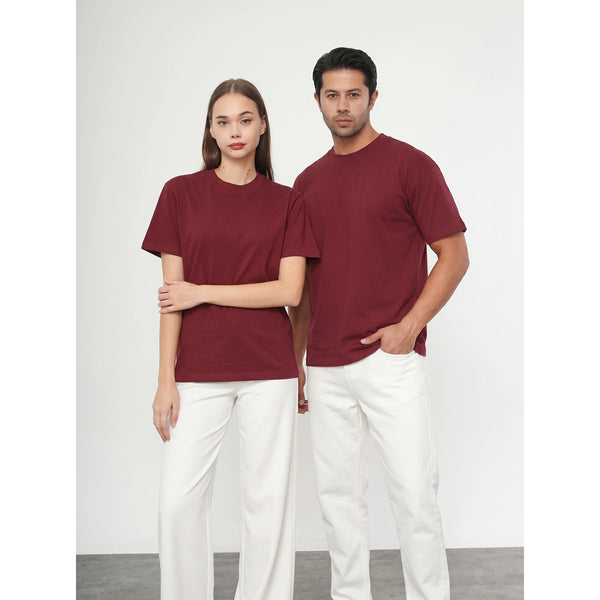 Burgundy Oversized Short Sleeves Tshirt | Montivo Pakistan