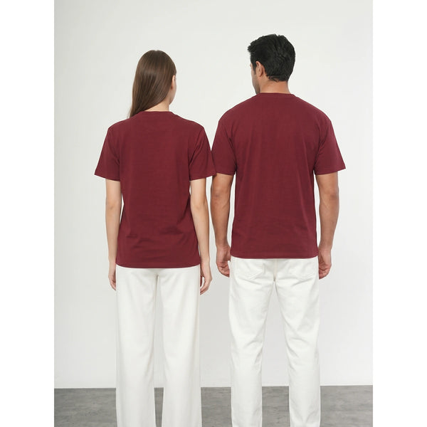 Burgundy Oversized Short Sleeves Tshirt | Montivo Pakistan
