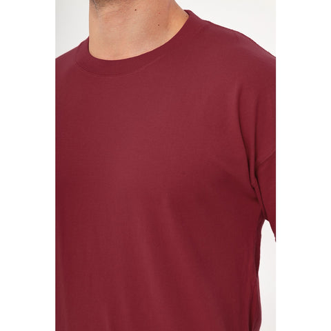 Burgundy Oversized Short Sleeves Tshirt | Montivo Pakistan