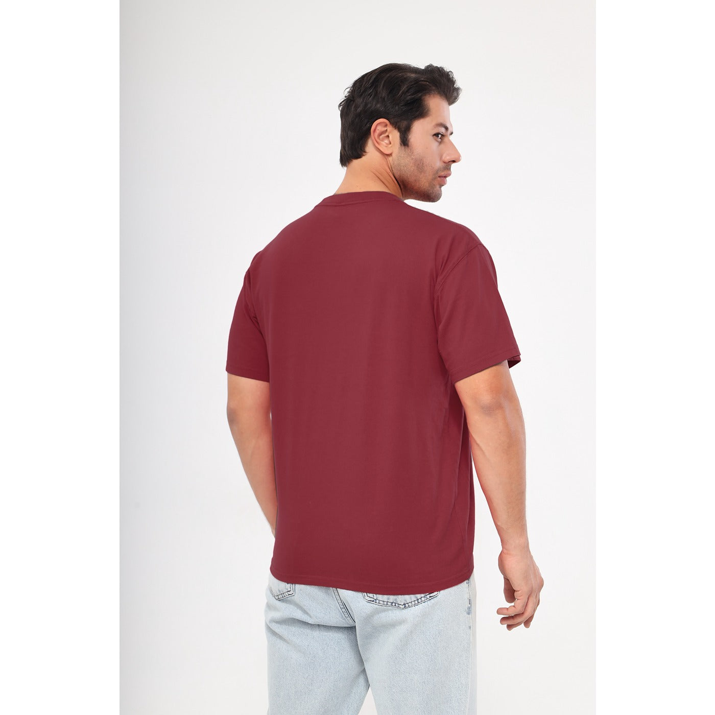 Burgundy Oversized Short Sleeves Tshirt | Montivo Pakistan