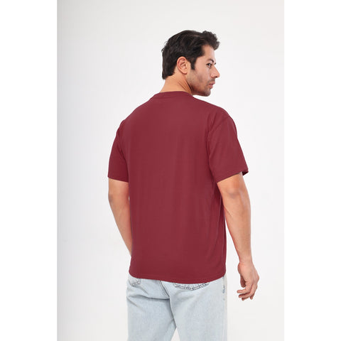 Burgundy Oversized Short Sleeves Tshirt | Montivo Pakistan