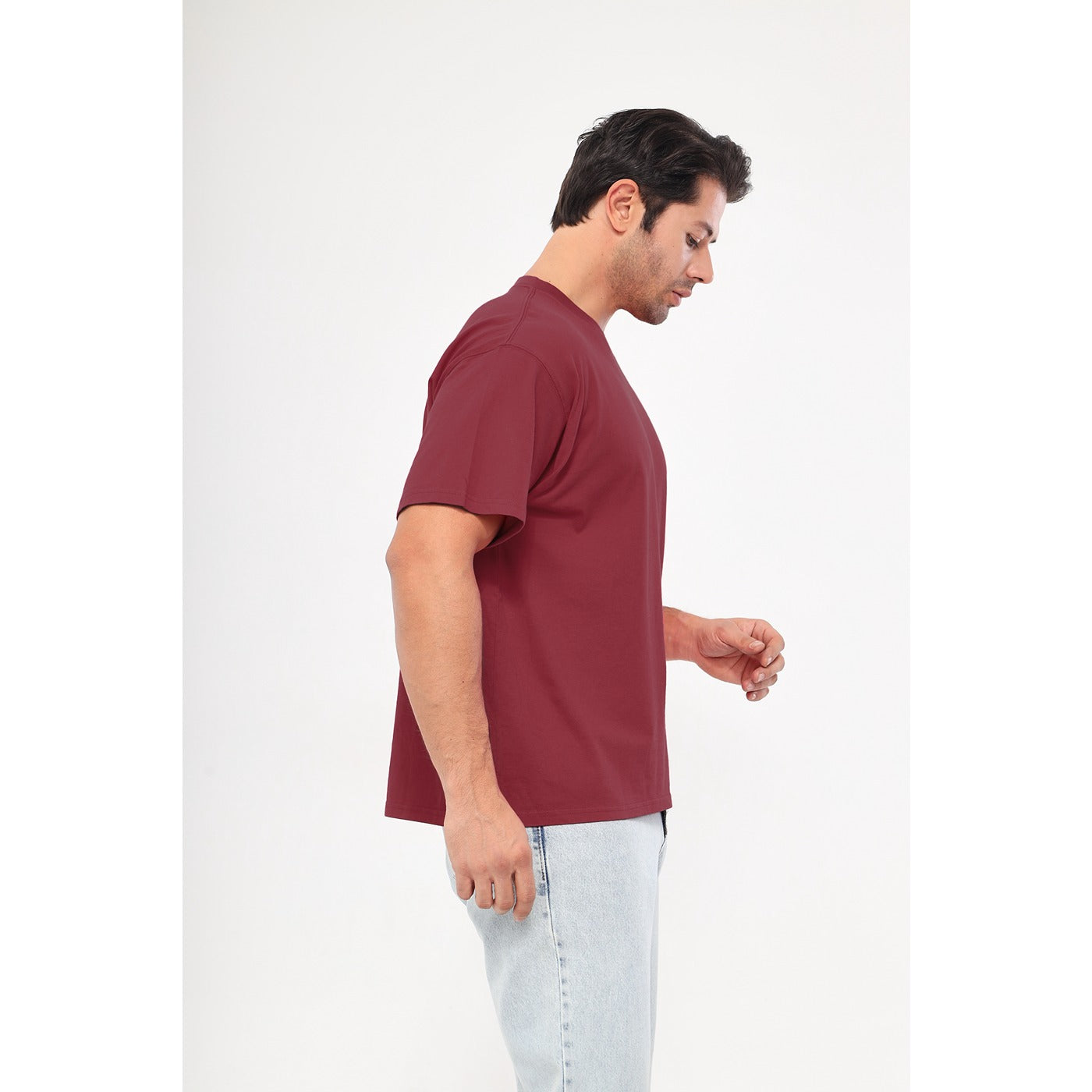 Burgundy Oversized Short Sleeves Tshirt | Montivo Pakistan