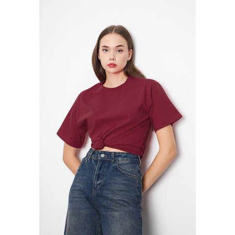 Burgundy Oversized Short Sleeves Tshirt | Montivo Pakistan