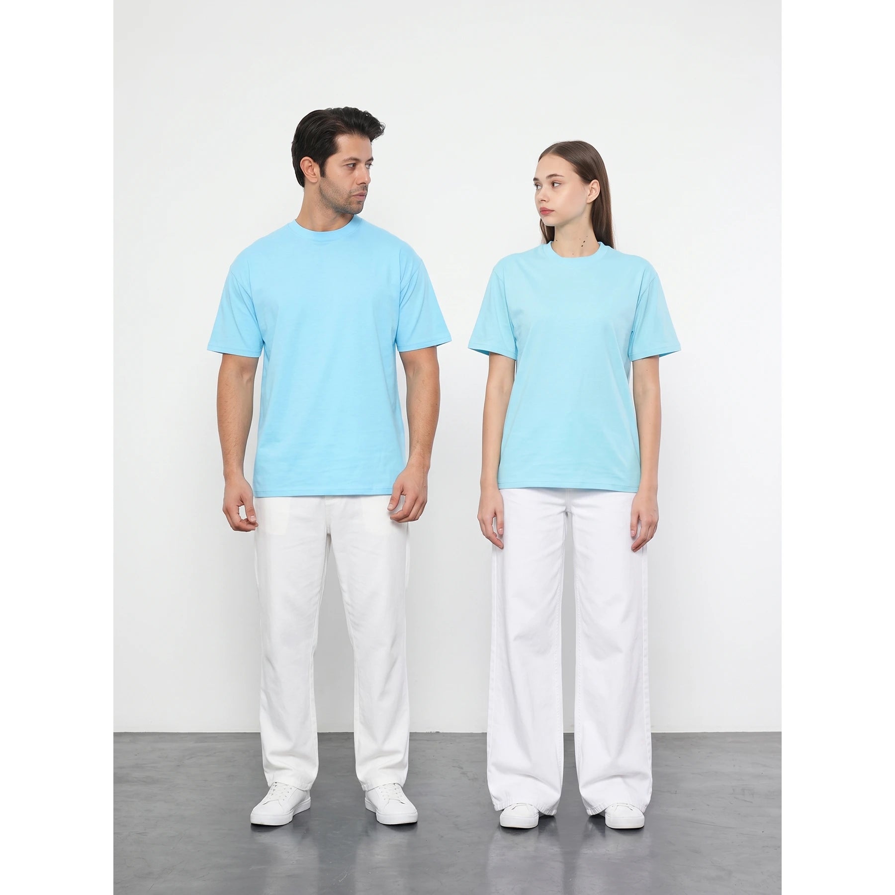 Light Blue Oversized Short Sleeves Tshirt | Montivo Pakistan