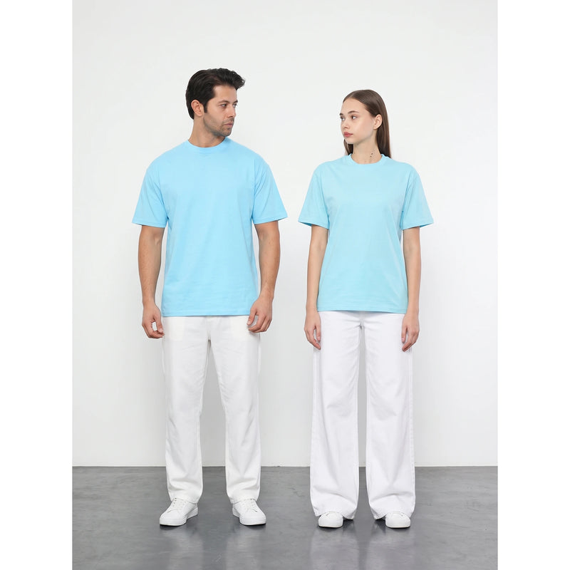 Light Blue Oversized Short Sleeves Tshirt | Montivo Pakistan