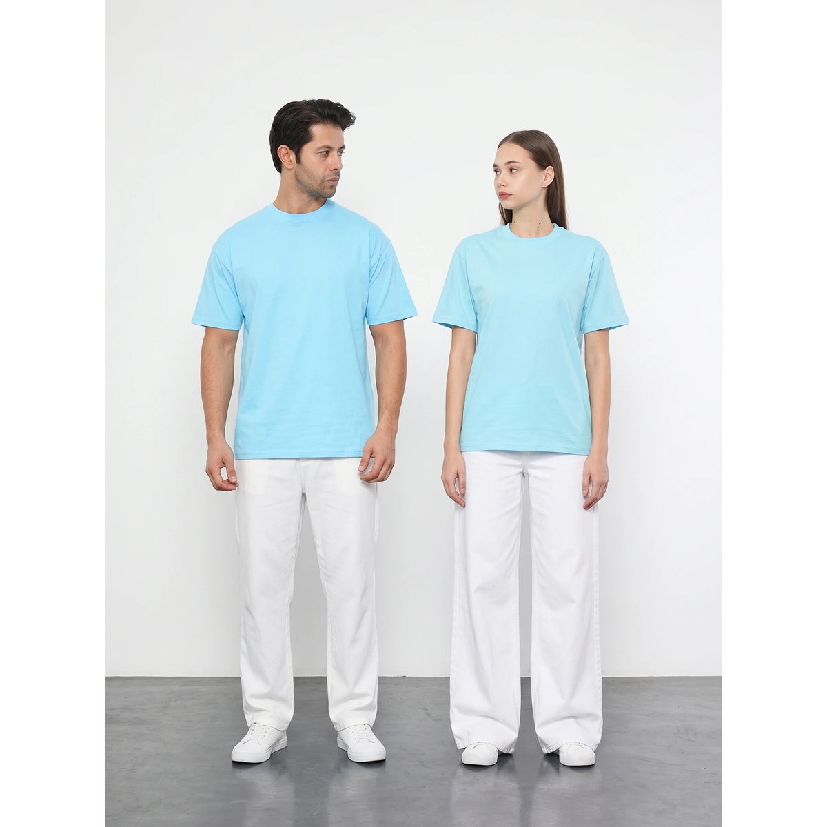 Light Blue Oversized Short Sleeves Tshirt | Montivo Pakistan