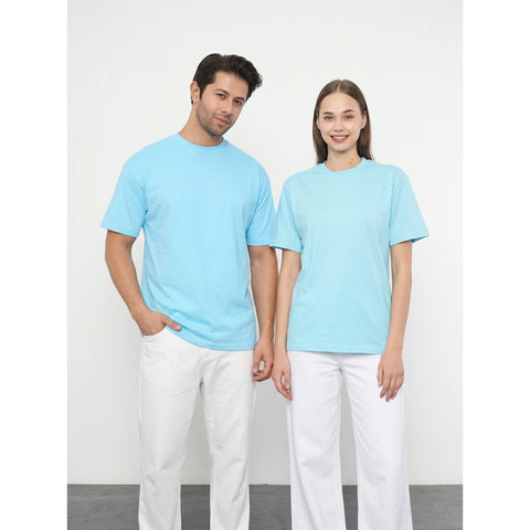 Light Blue Oversized Short Sleeves Tshirt | Montivo Pakistan