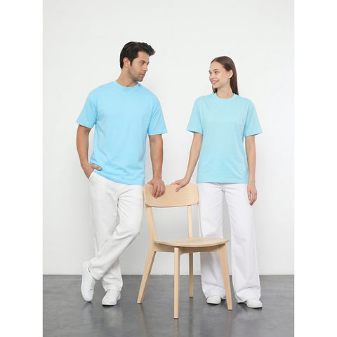 Light Blue Oversized Short Sleeves Tshirt | Montivo Pakistan