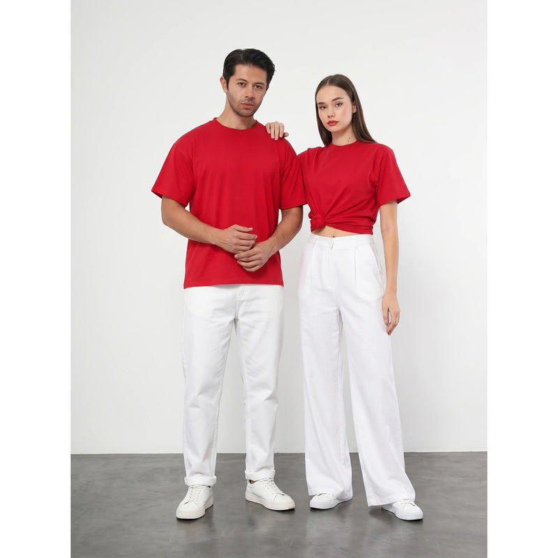 Red Oversized Short Sleeves Tshirt | Montivo Pakistan