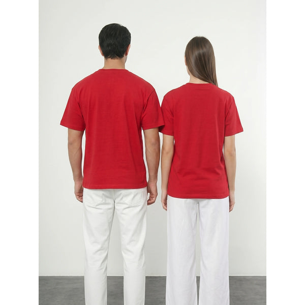 Red Oversized Short Sleeves Tshirt | Montivo Pakistan