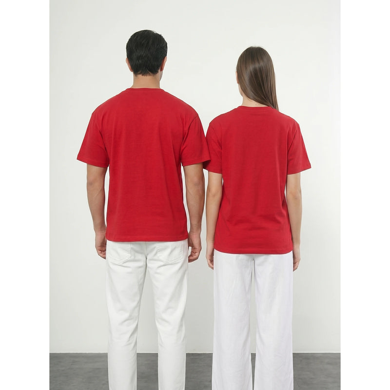 Red Oversized Short Sleeves Tshirt | Montivo Pakistan
