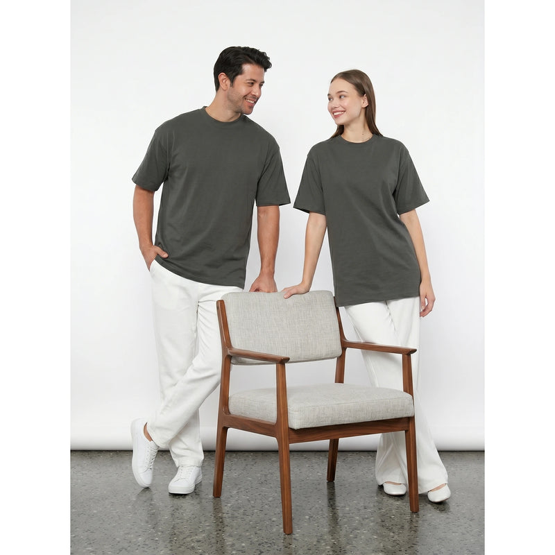 Dark Grey Oversized Short Sleeves Tshirt | Montivo Pakistan